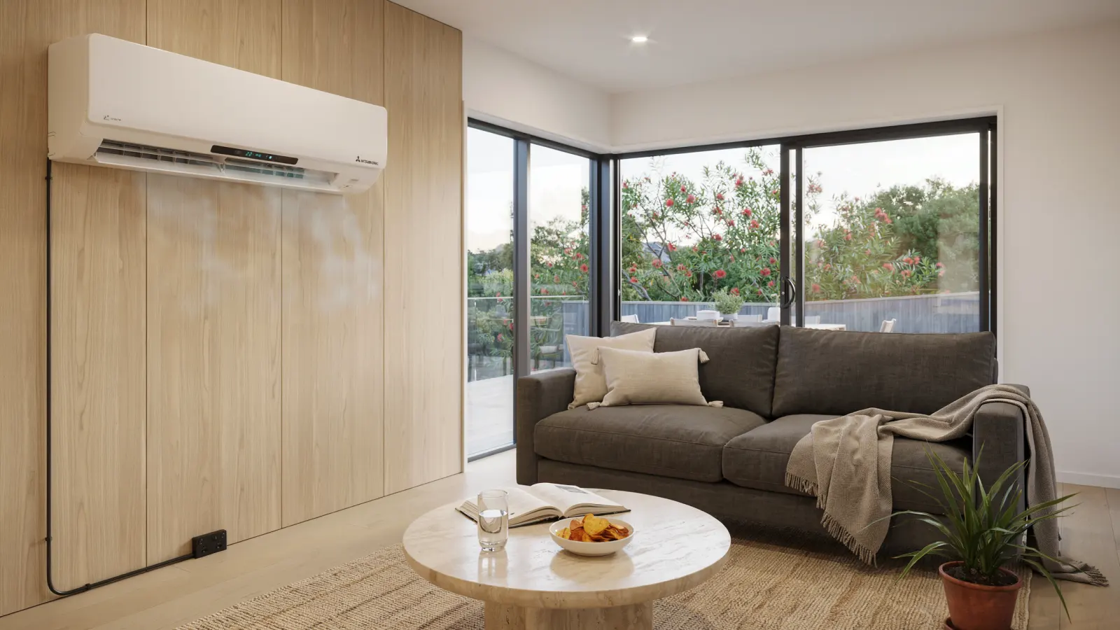 Heat pump installation in a modern Tauranga home