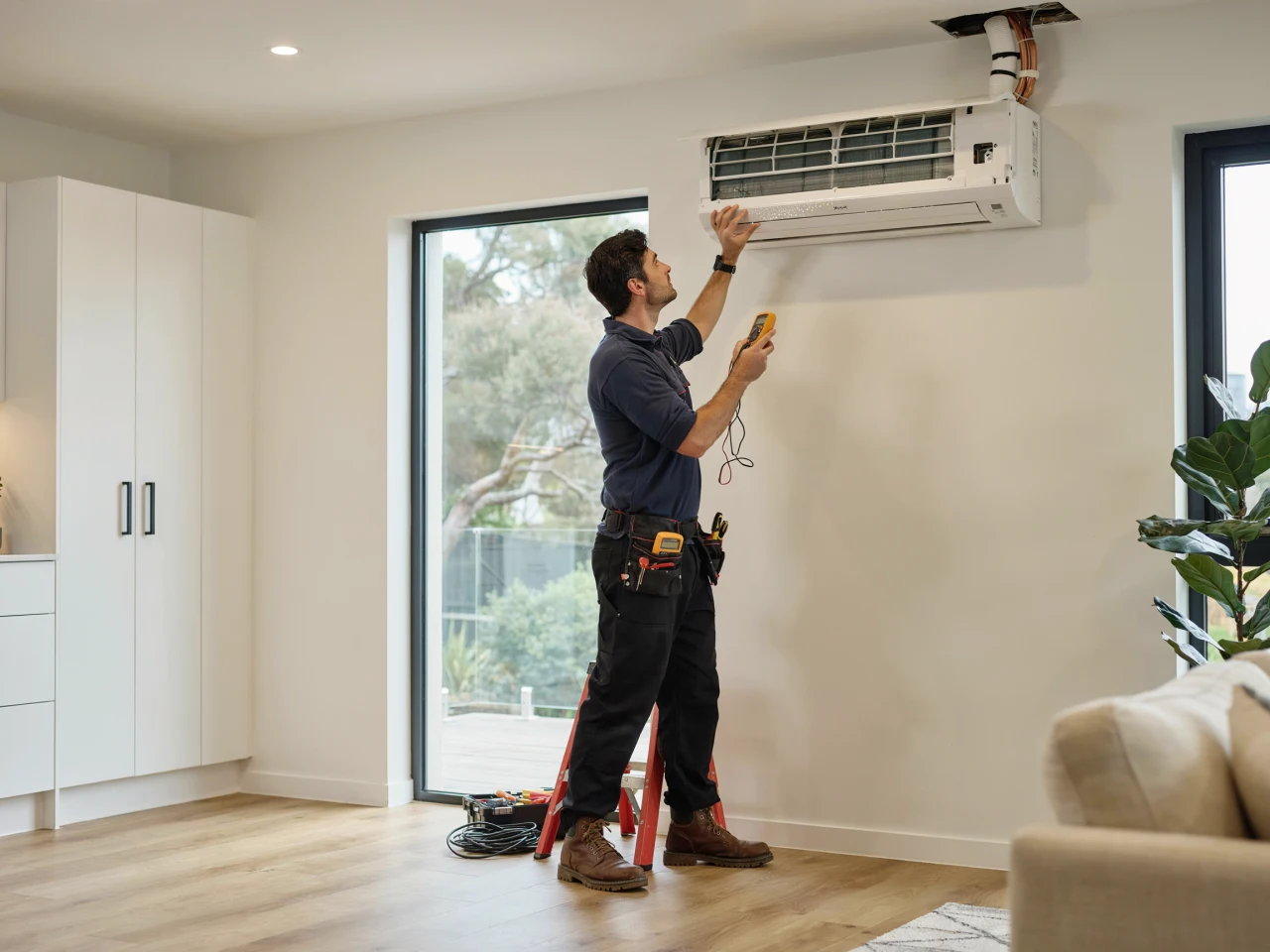 Heat pump installation in a Tauranga home